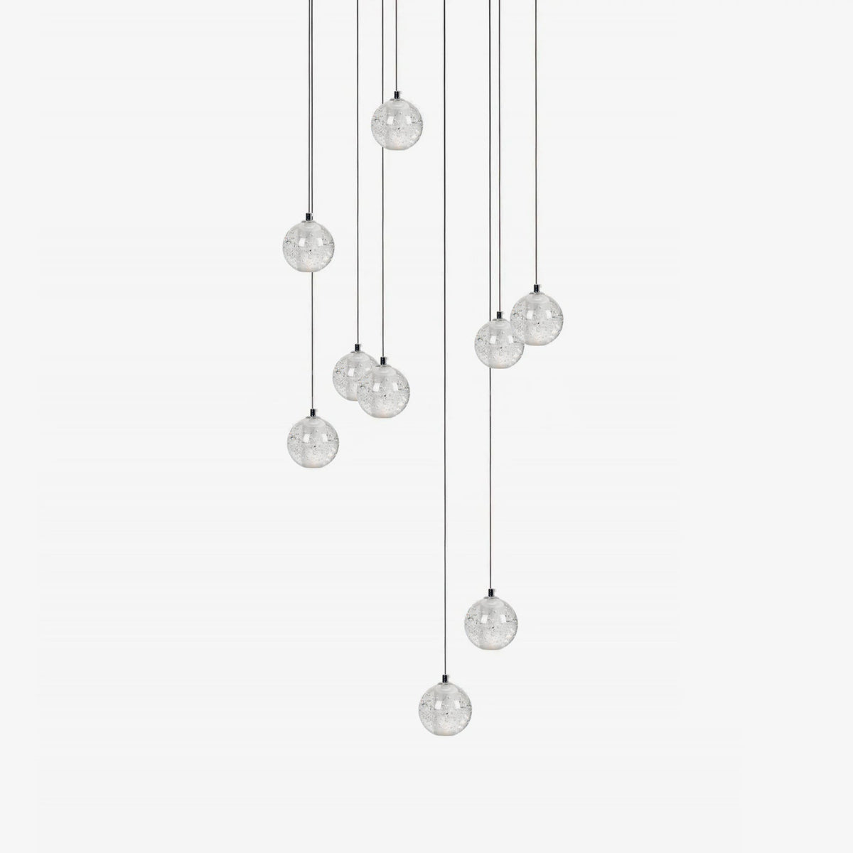 Crystal Cluster Pendant Lights Multiple Spheres Chrome Ceiling Lighting Modern Design Dining Room Living Room | Sansoti