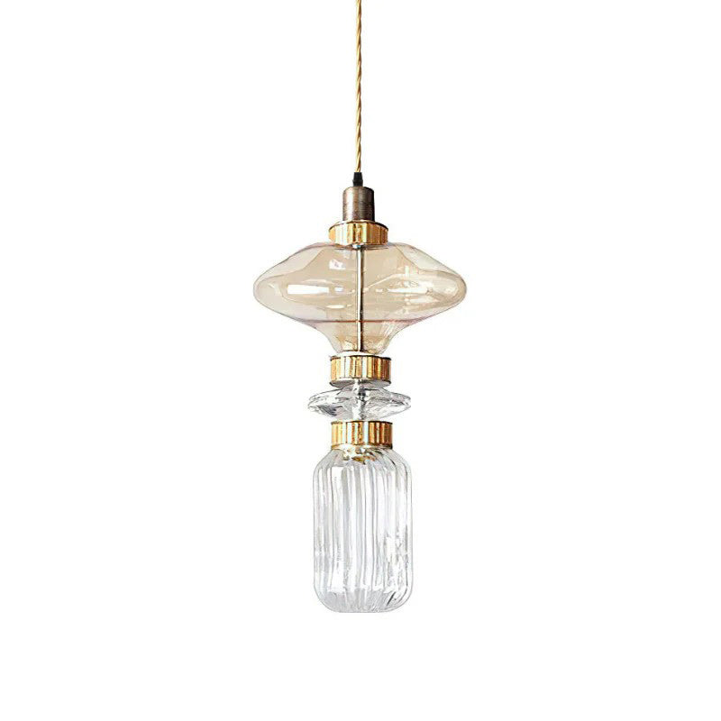 Glazen Hanglamp met Koperen Afwerking en Elegante Bolvorm voor Woonkamer en Eetkamer | Sansoti
