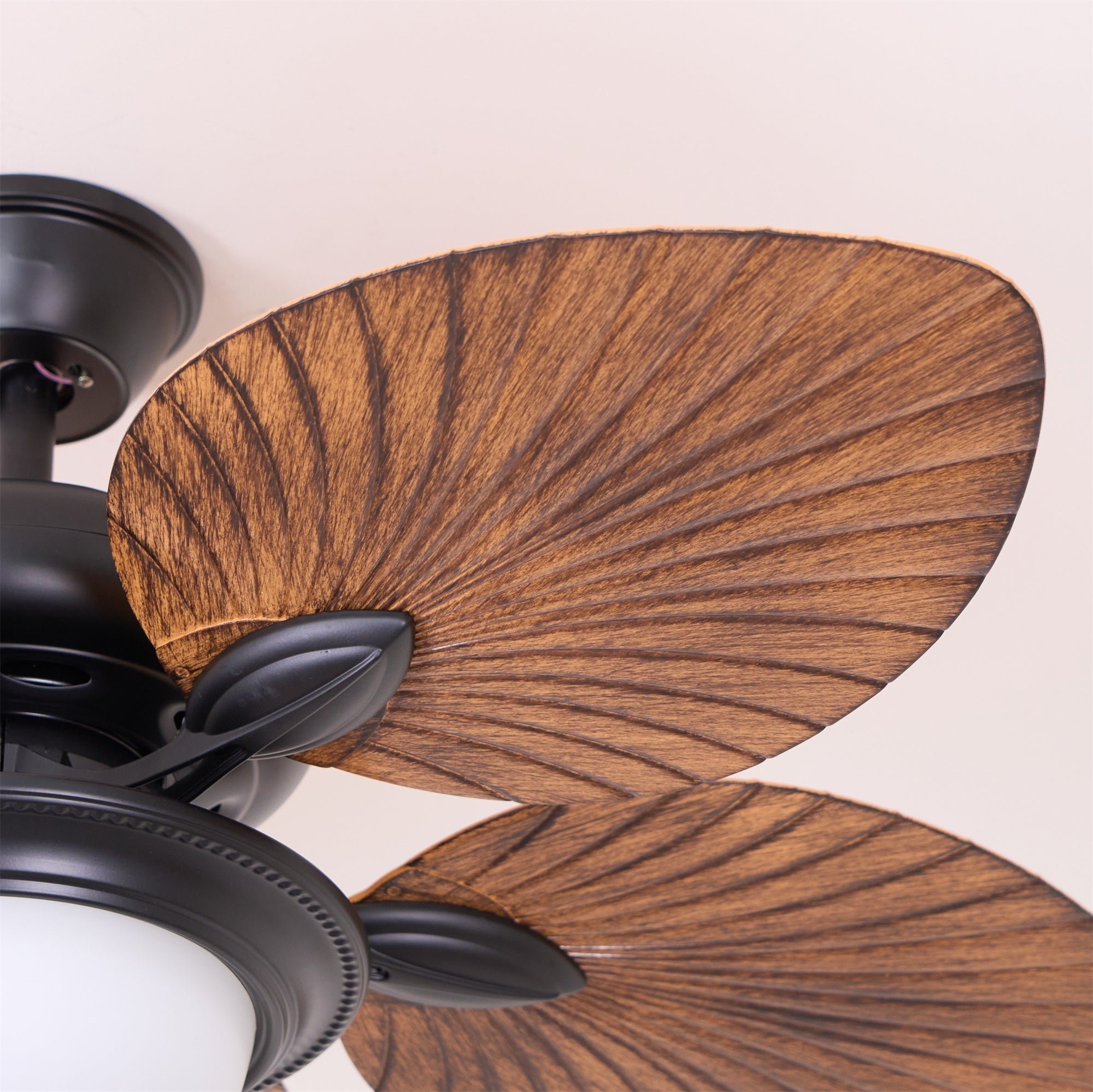 Tropische Houten Plafondventilator met Verlichting – Afstandsbediening 6 Snelheden | Sansoti