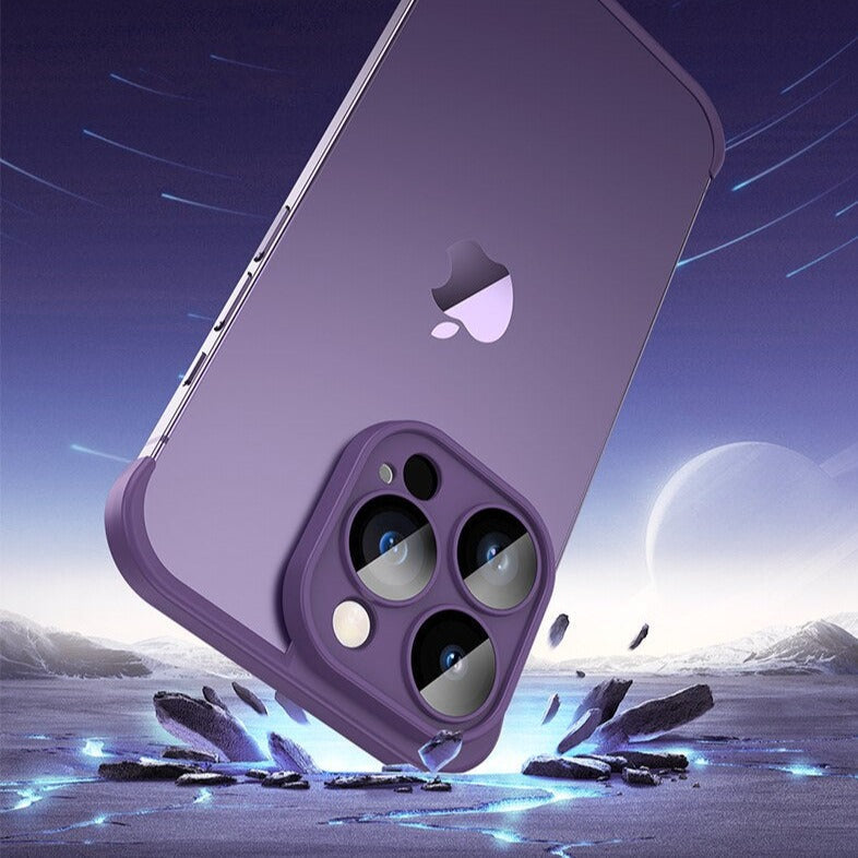 Minimalist iPhone Protective Frames Top Bottom Camera Metal Silicone 6 Colors Wireless Charging Stylish | Sansoti