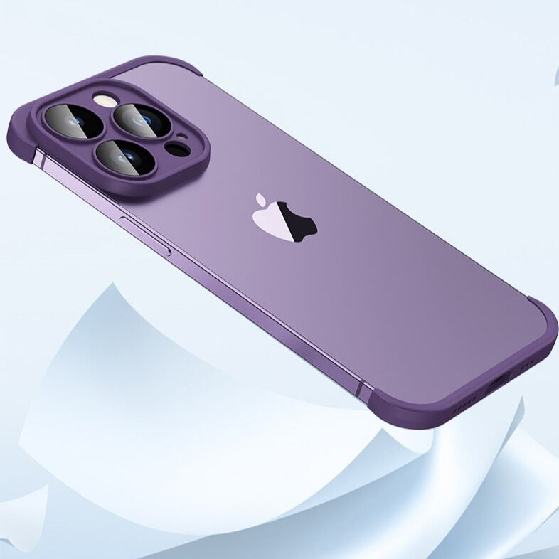 Minimalist iPhone Protective Frames Top Bottom Camera Metal Silicone 6 Colors Wireless Charging Stylish | Sansoti