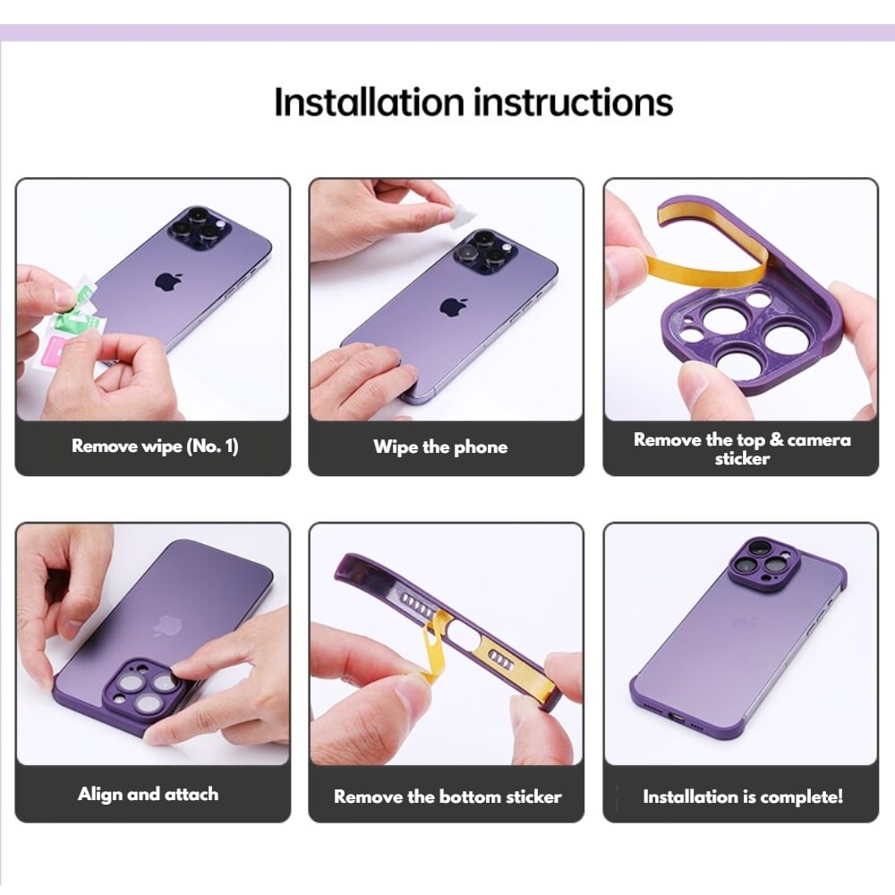 Minimalist iPhone Protective Frames Top Bottom Camera Metal Silicone 6 Colors Wireless Charging Stylish | Sansoti