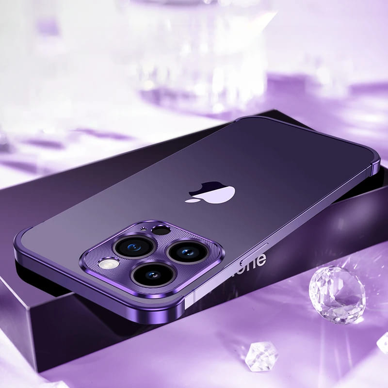 Minimalist iPhone Protective Frames Top Bottom Camera Metal Silicone 6 Colors Wireless Charging Stylish | Sansoti