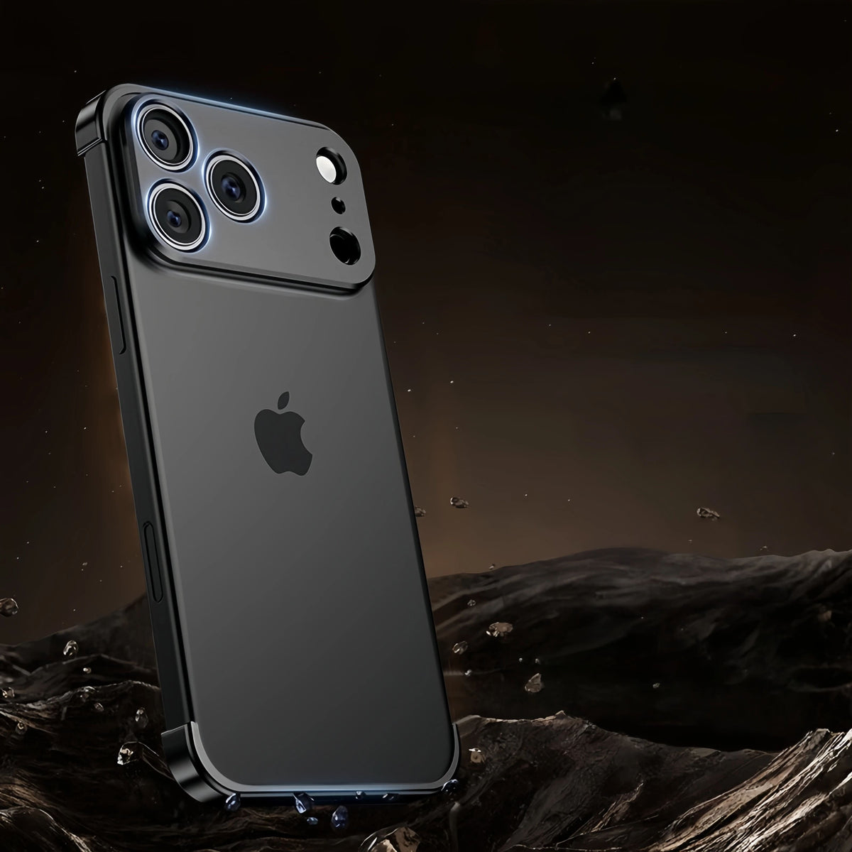 Minimalist iPhone Protective Frames Top Bottom Camera Metal Silicone 6 Colors Wireless Charging Stylish | Sansoti