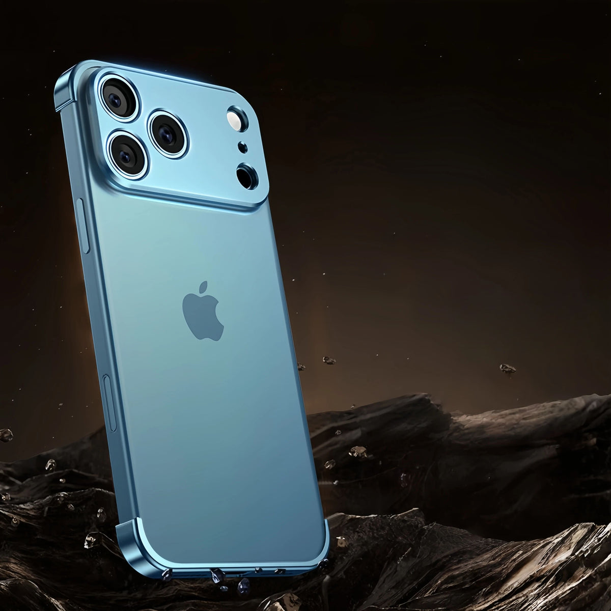 Minimalist iPhone Protective Frames Top Bottom Camera Metal Silicone 6 Colors Wireless Charging Stylish | Sansoti
