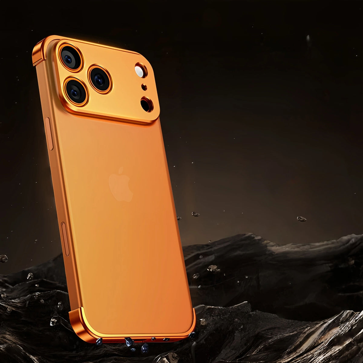 Minimalist iPhone Protective Frames Top Bottom Camera Metal Silicone 6 Colors Wireless Charging Stylish | Sansoti