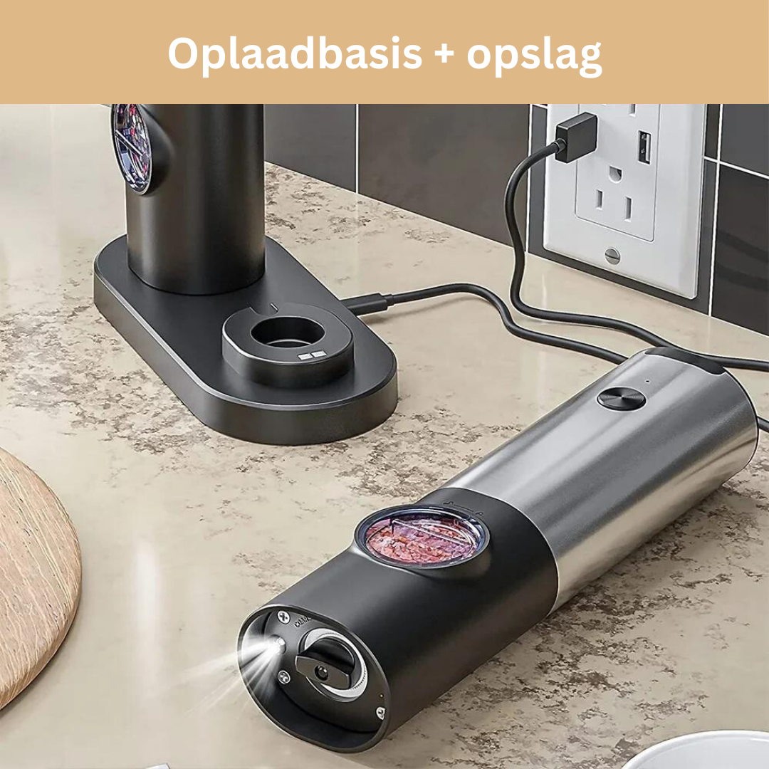 Elektrische Zout- en Pepermolen Set – Automatische Kruidenmolen met USB Oplaadbaar | Sansoti