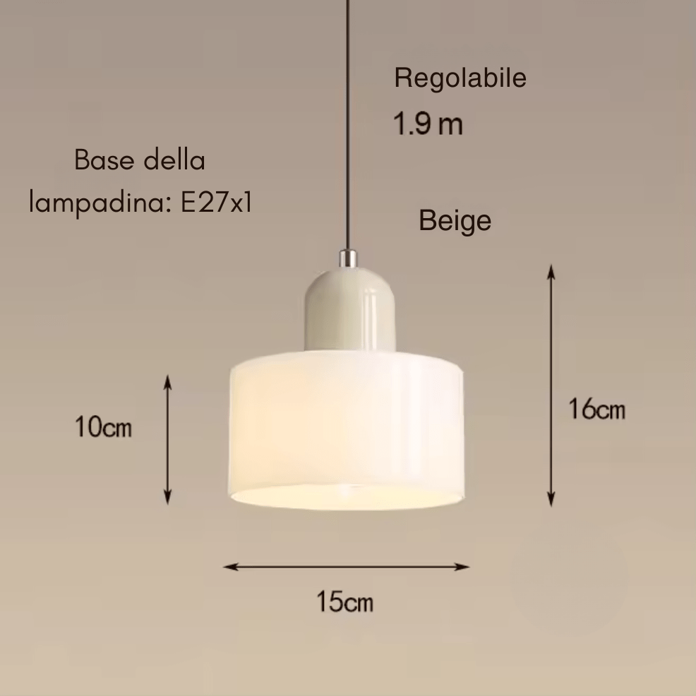 Glass Pendant Lamp Bauhaus Style Handwoven Finish Dining Room Living Room | Sansoti