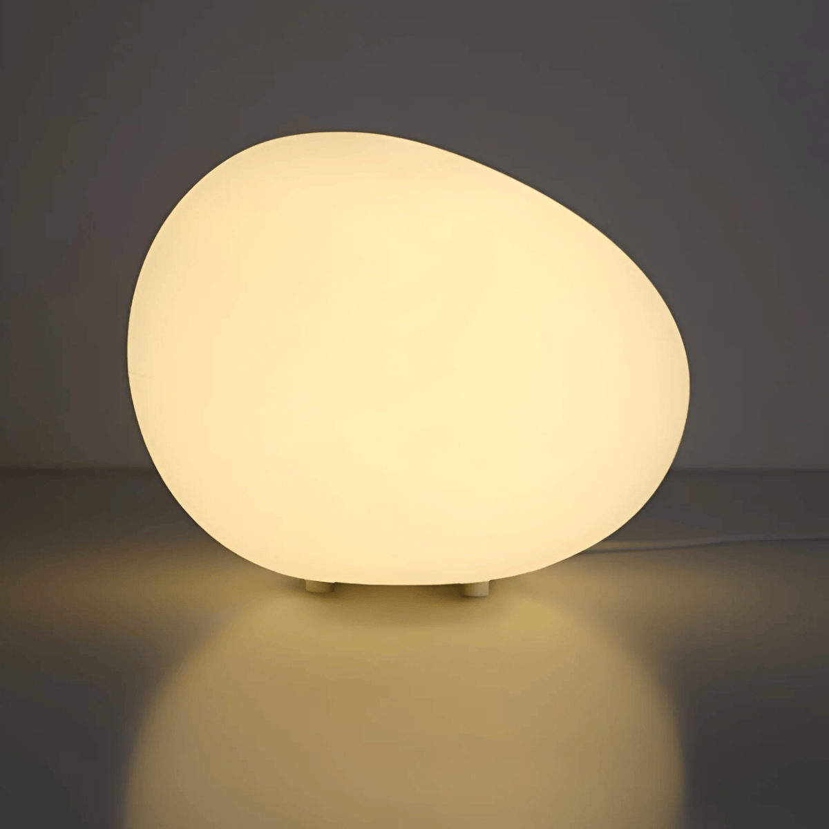 LED Pebble Night Light for Bedside Table – Warm Light Ambient Lamp Bedroom Scandinavian Design Ambient Lighting | Sansoti