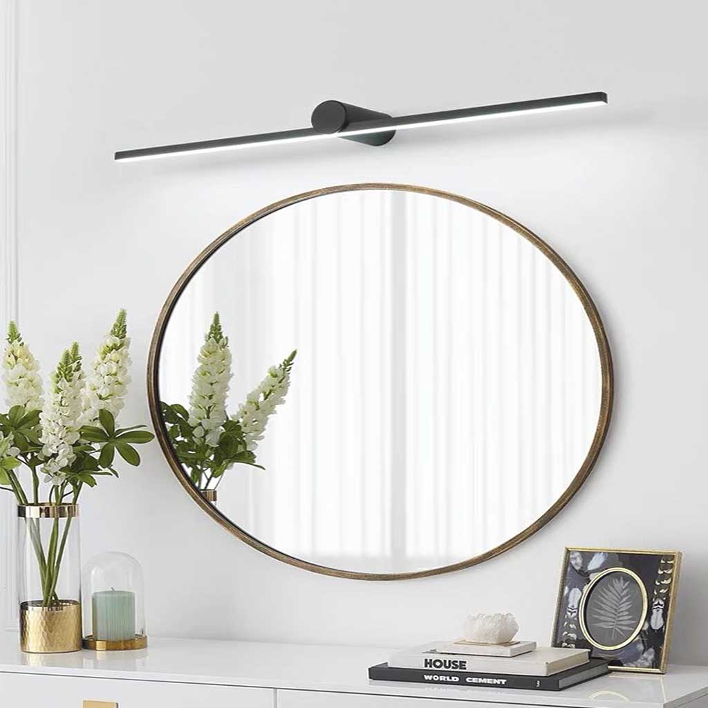 Lineare Badezimmerleuchte Schwarzes Metall LED-Wandbeleuchtung Spiegel Modernes minimalistisches Design 60-150cm | Sansoti