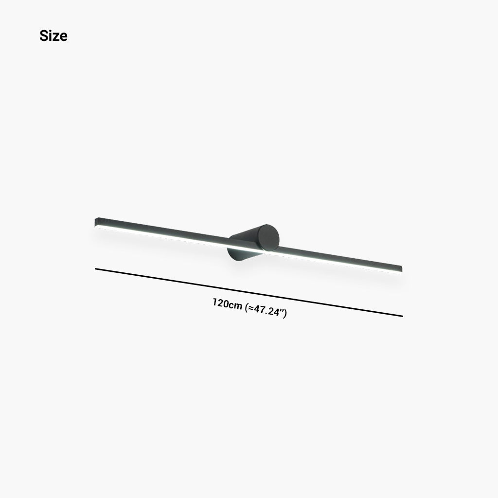 Lineare Badezimmerleuchte Schwarzes Metall LED-Wandbeleuchtung Spiegel Modernes minimalistisches Design 60-150cm | Sansoti