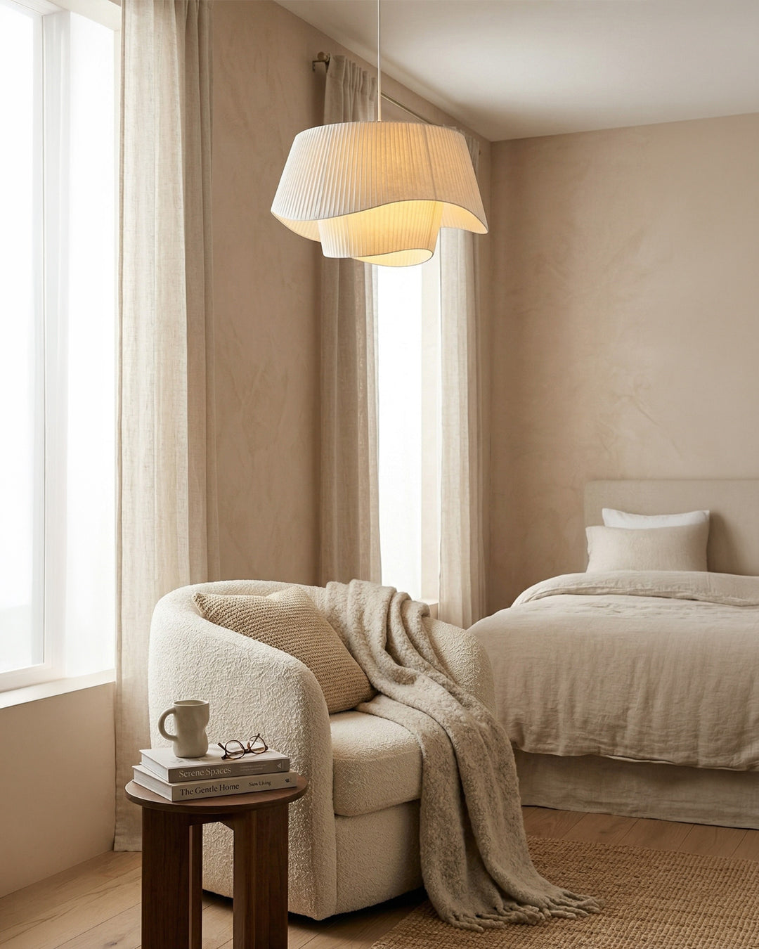 Moderne Tyvek Hanglamp Rond Design Warm Wit Dimbaar Woonkamer Eetkamer Slaapkamer Decoratieve Plafondverlichting | Sansoti