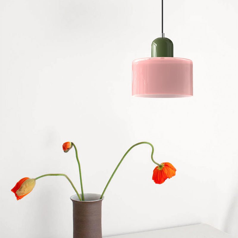 Glass Pendant Lamp Bauhaus Style Handwoven Finish Dining Room Living Room | Sansoti