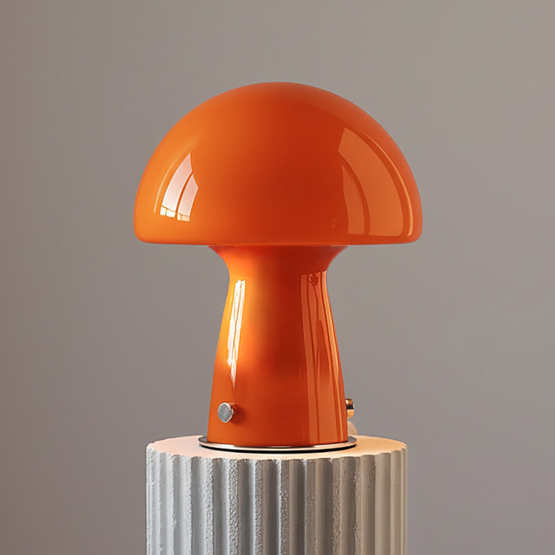 Bauhaus Paddenstoel Tafellamp Glas & Metaal — Retro Design met Warm Licht — Voor Woonkamer, Slaapkamer, Kantoor | Sansoti