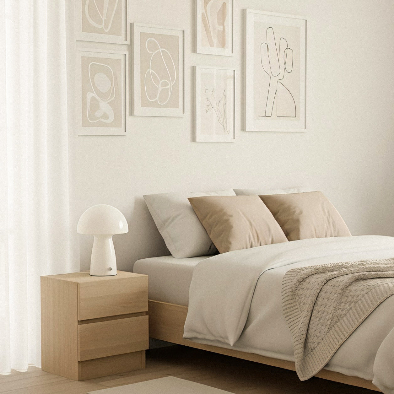 Bauhaus Paddenstoel Tafellamp Glas & Metaal — Retro Design met Warm Licht — Voor Woonkamer, Slaapkamer, Kantoor | Sansoti