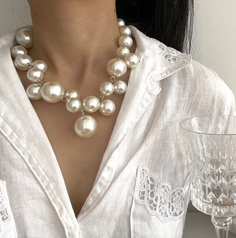 Elegante Parelketting Dames Rond Wit Feestelijk | Sansoti