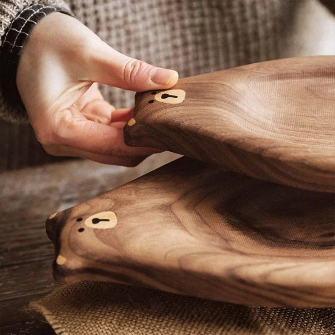 Wooden Serving Board Bear Shape Tapas Board Food-Safe Wood Kitchen Decor Snack Board Cutting Board Presentation | Sansoti