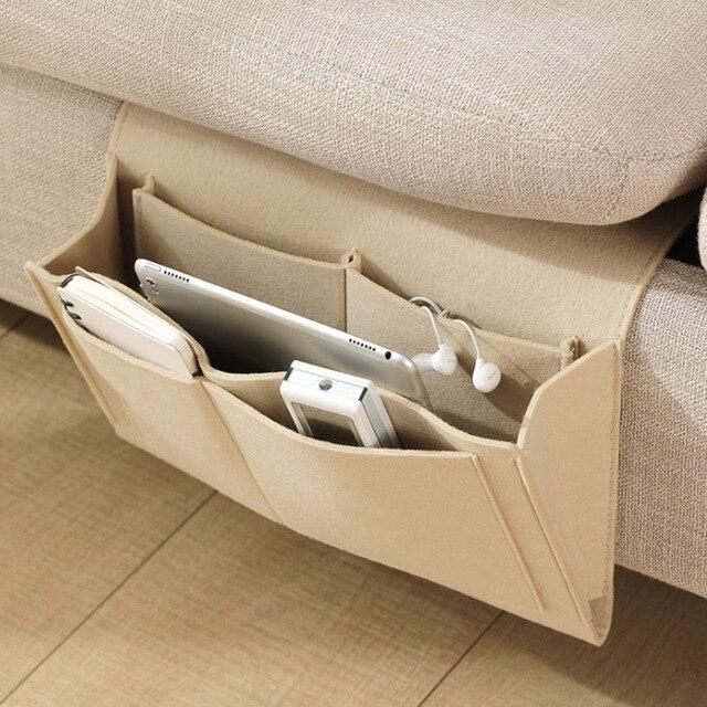 Vilten Bed Organizer Hangend voor Matras & Bank – Opbergzak Nachtkastje met Vakken – Praktische Opberger | Sansoti