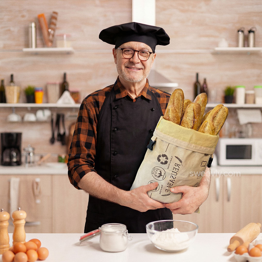 Herbruikbare Broodbuidel met 100% Biologisch Bijenwas – Duurzame Bewaarzak van Bio-Katoen | Sansoti