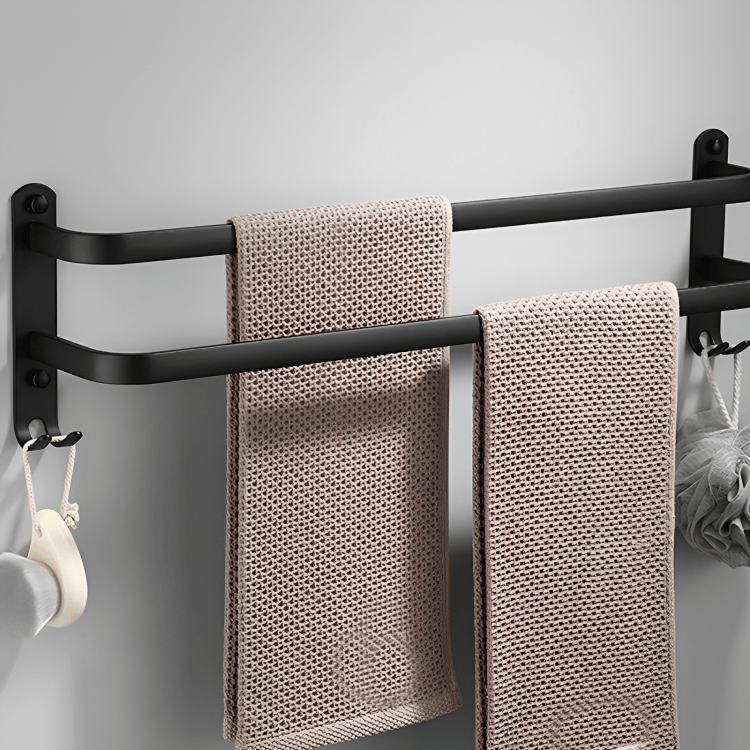 Handtuchhalter Aluminium Wandmontage Bad 40cm 60cm Schwarz 2 3 Stange | Restfield