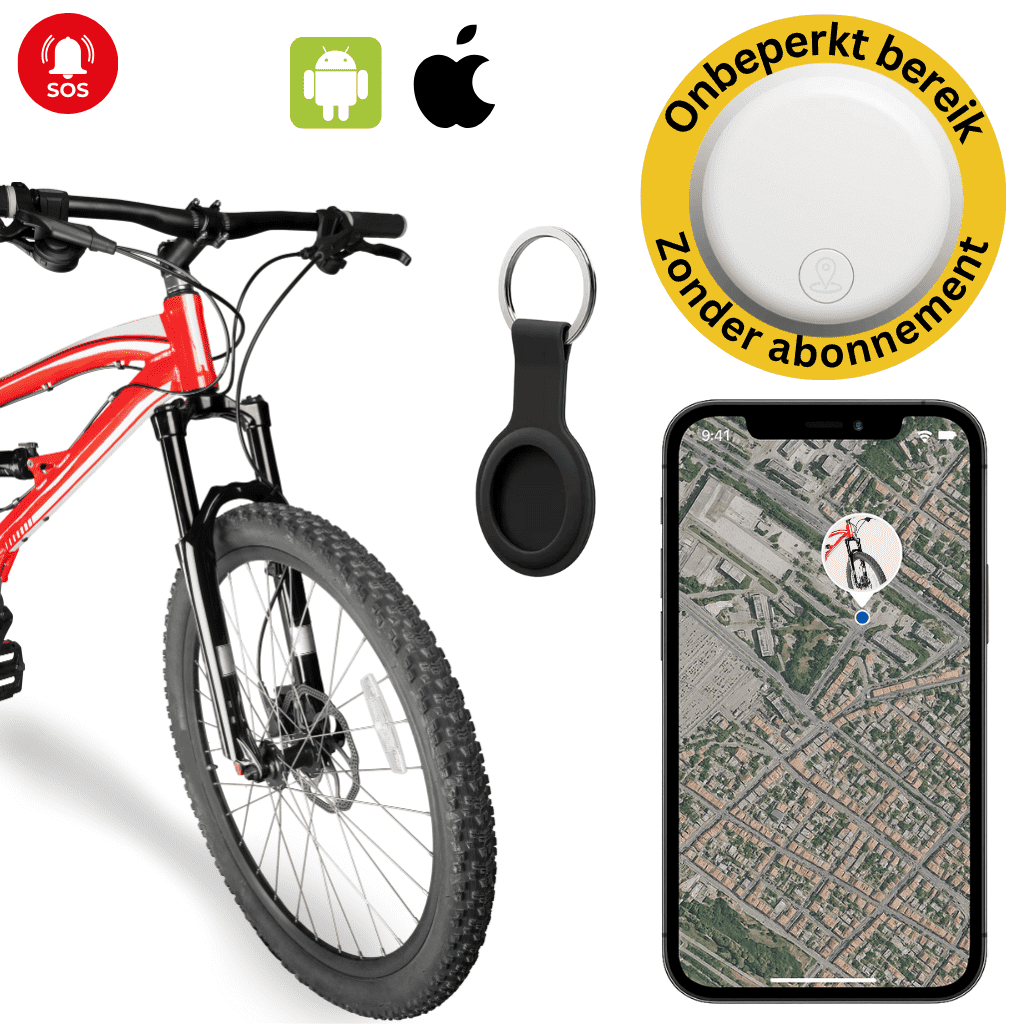 GPS-tracker voor fietsen zonder abonnement met live locatie en lange accuduur | Sansoti