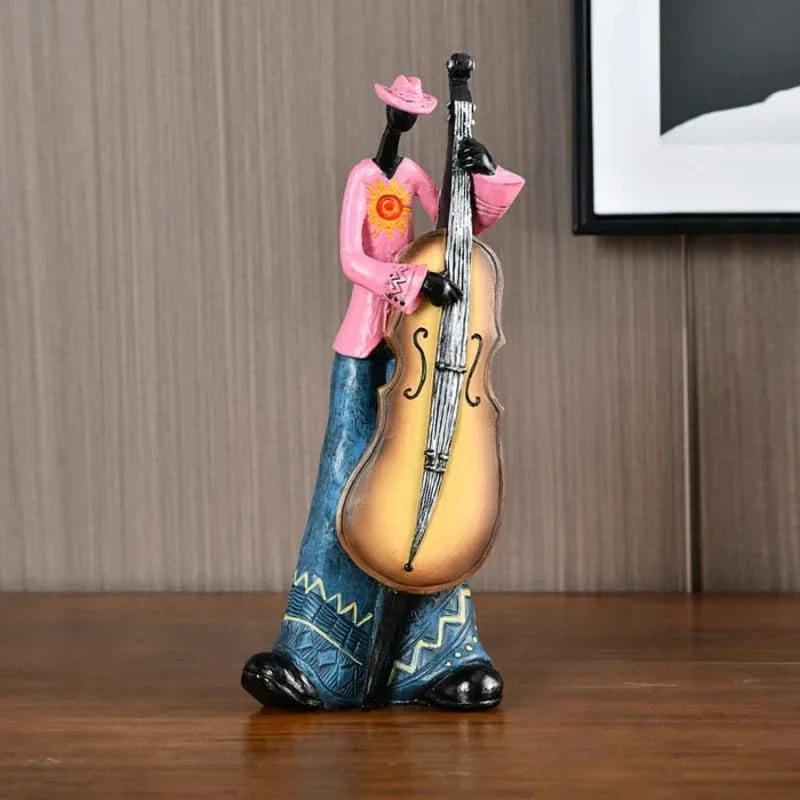 Dekorative Musikerfigur im Jazz-Stil, handbemalt, Keramik, Wohnzimmer, Interieur-Akzente, Dekoration | Sansoti