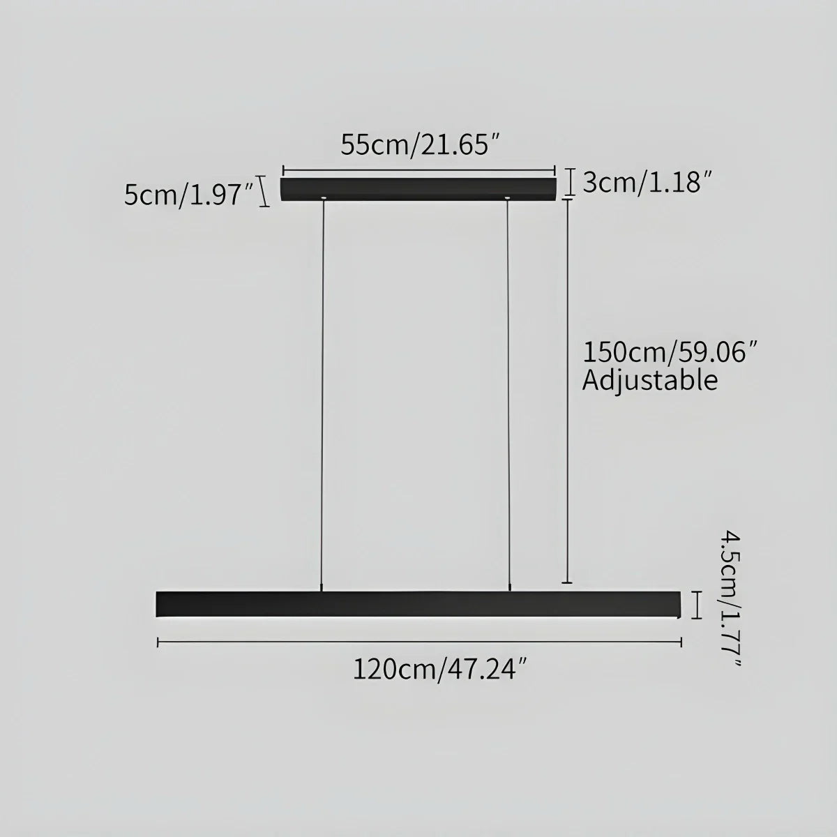 Lineare LED-Hängeleuchte Aluminium Schwarz Kochinsel Esstisch Büro Modern Deckenleuchte Minimalistische Hängeleuchte | Restfield