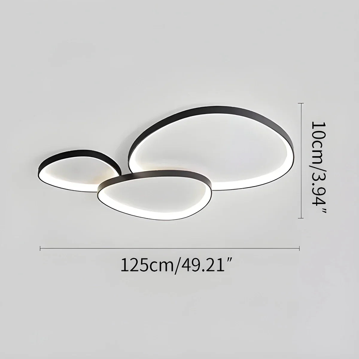Plafonnier LED ovale dimmable métal noir blanc chambre hall salon éclairage de plafond moderne design scandinave lampe en saillie | Restfield