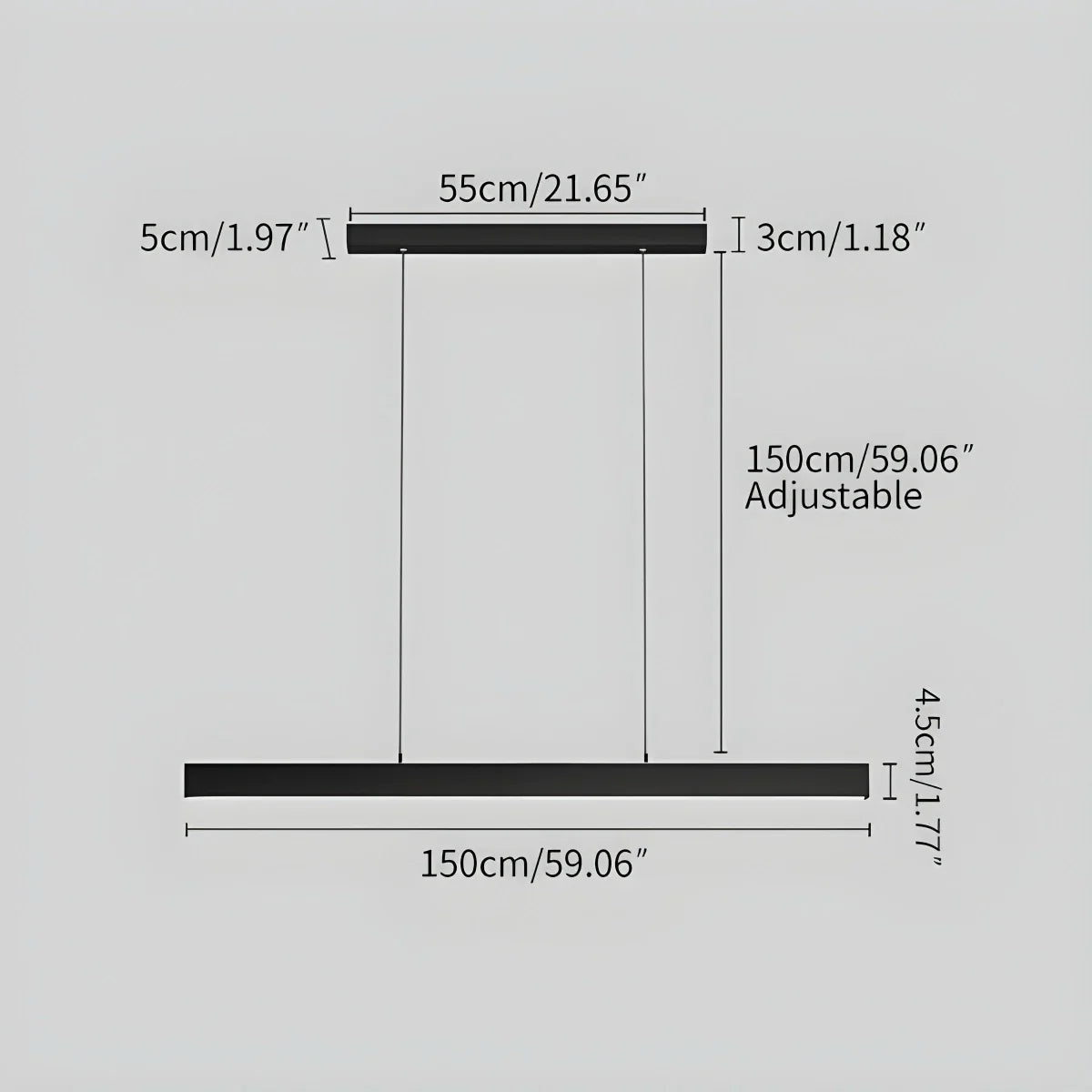 Lineare LED-Hängeleuchte Aluminium Schwarz Kochinsel Esstisch Büro Modern Deckenleuchte Minimalistische Hängeleuchte | Restfield