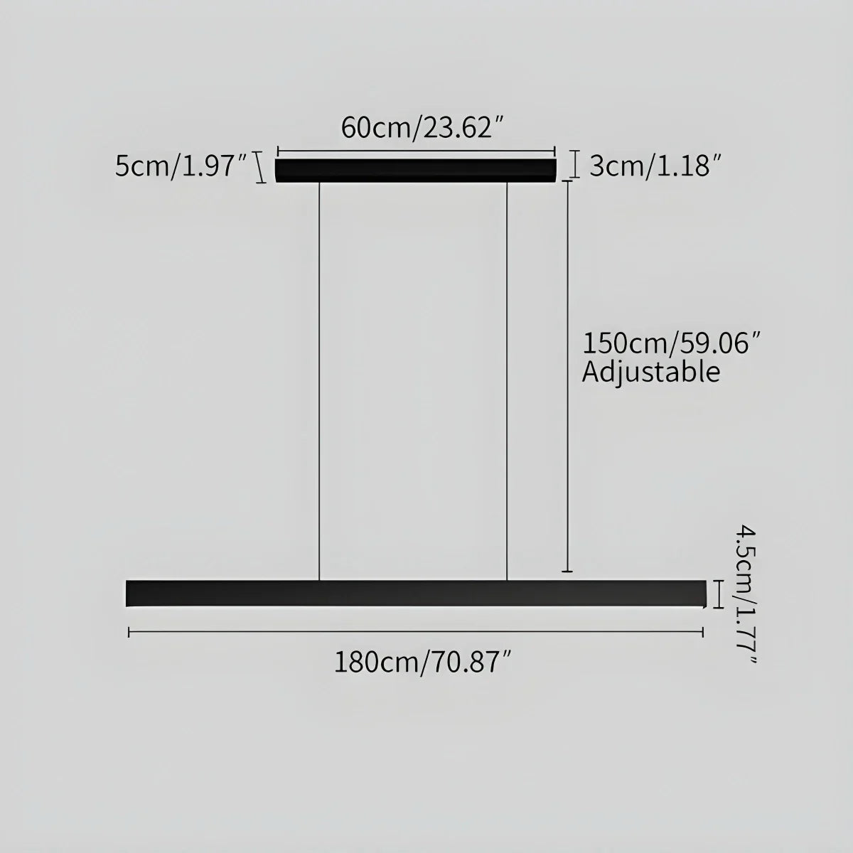 Lineare LED-Hängeleuchte Aluminium Schwarz Kochinsel Esstisch Büro Modern Deckenleuchte Minimalistische Hängeleuchte | Restfield