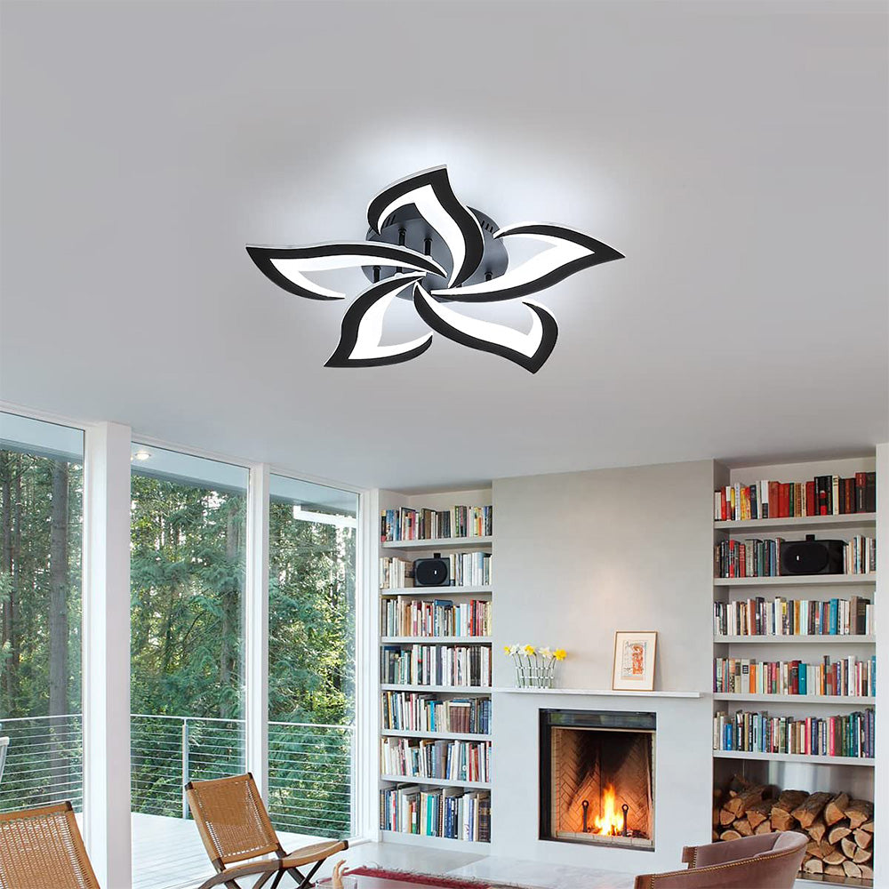 Lovela Flower Deckenleuchte LED 3200 Lumen Schwarz Wohnzimmer Schlafzimmer Design Deckenleuchte modern | Restfield