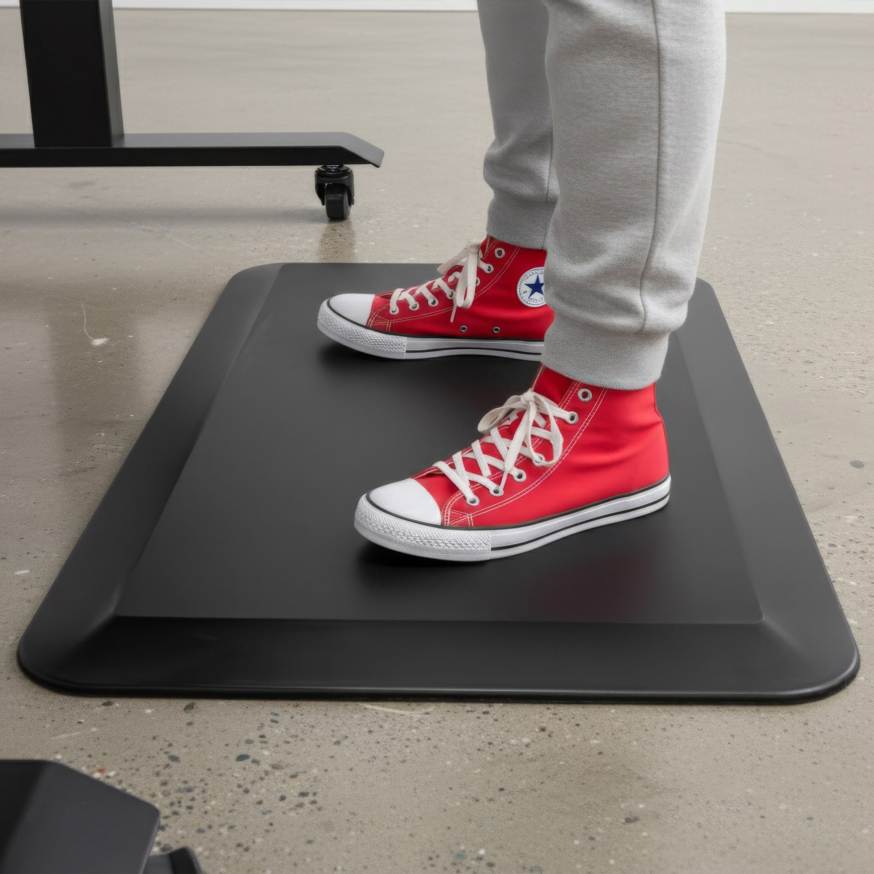 Anti-Vermoeidheidsmat Staand Bureau Zwart PU Schuim Ergonomisch Antislip 4 Maten
