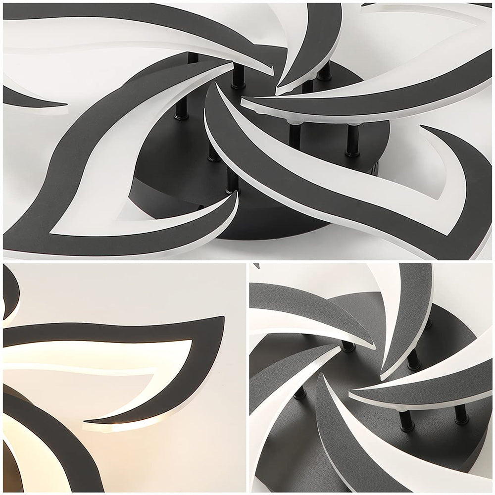 Lovela Flower Deckenleuchte LED 3200 Lumen Schwarz Wohnzimmer Schlafzimmer Design Deckenleuchte modern | Restfield