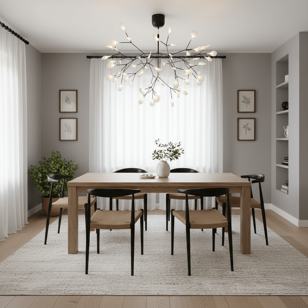 LED Kroonluchter Zwart met Acryl Lichtpunten – 30 tot 135 Lampjes voor Eetkamer en Hal | Sansoti