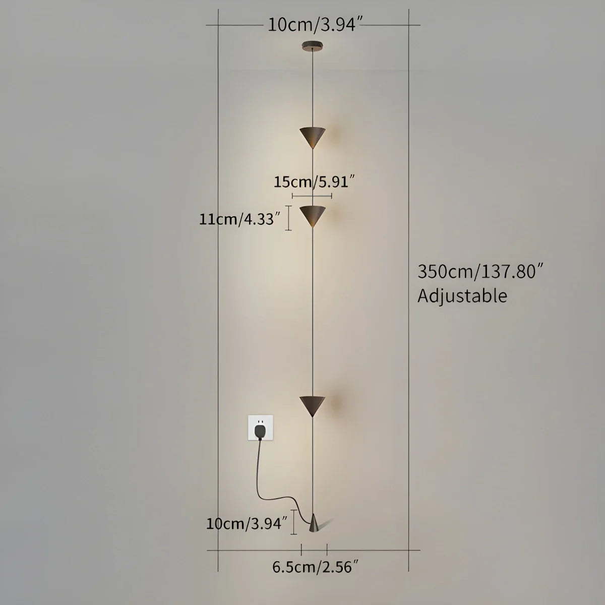 Vloer Tot Plafond Lamp LED 3,5 Meter Verstelbaar Woonkamer Slaapkamer Minimalistische Staande Designlamp Accentverlichting Thuiskantoor | Sansoti