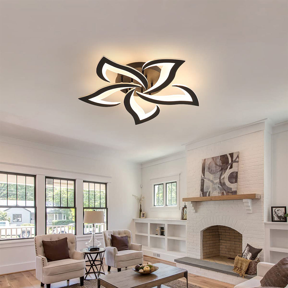 Lovela Flower Deckenleuchte LED 3200 Lumen Schwarz Wohnzimmer Schlafzimmer Design Deckenleuchte modern | Restfield