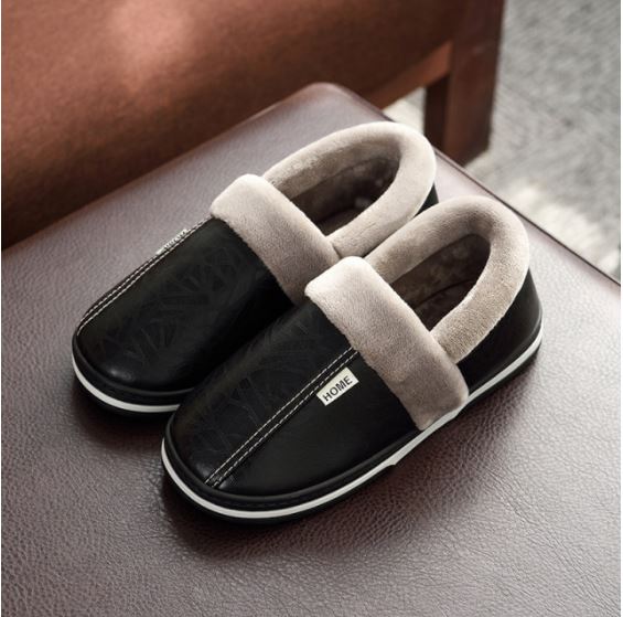 Warme Winterpantoffels Unisex Waterdicht PU Leer Antislip Memory Foam Binnenschoenen Heren Dames Comfort | Sansoti