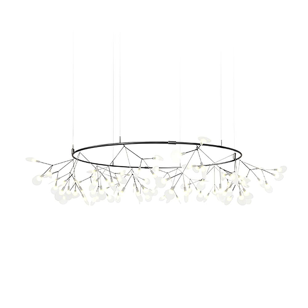 LED Kroonluchter Zwart met Acryl Lichtpunten – 30 tot 135 Lampjes voor Eetkamer en Hal | Sansoti