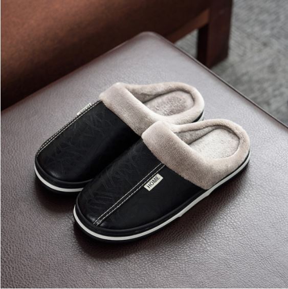Warme Winterpantoffels Unisex Waterdicht PU Leer Antislip Memory Foam Binnenschoenen Heren Dames Comfort | Sansoti