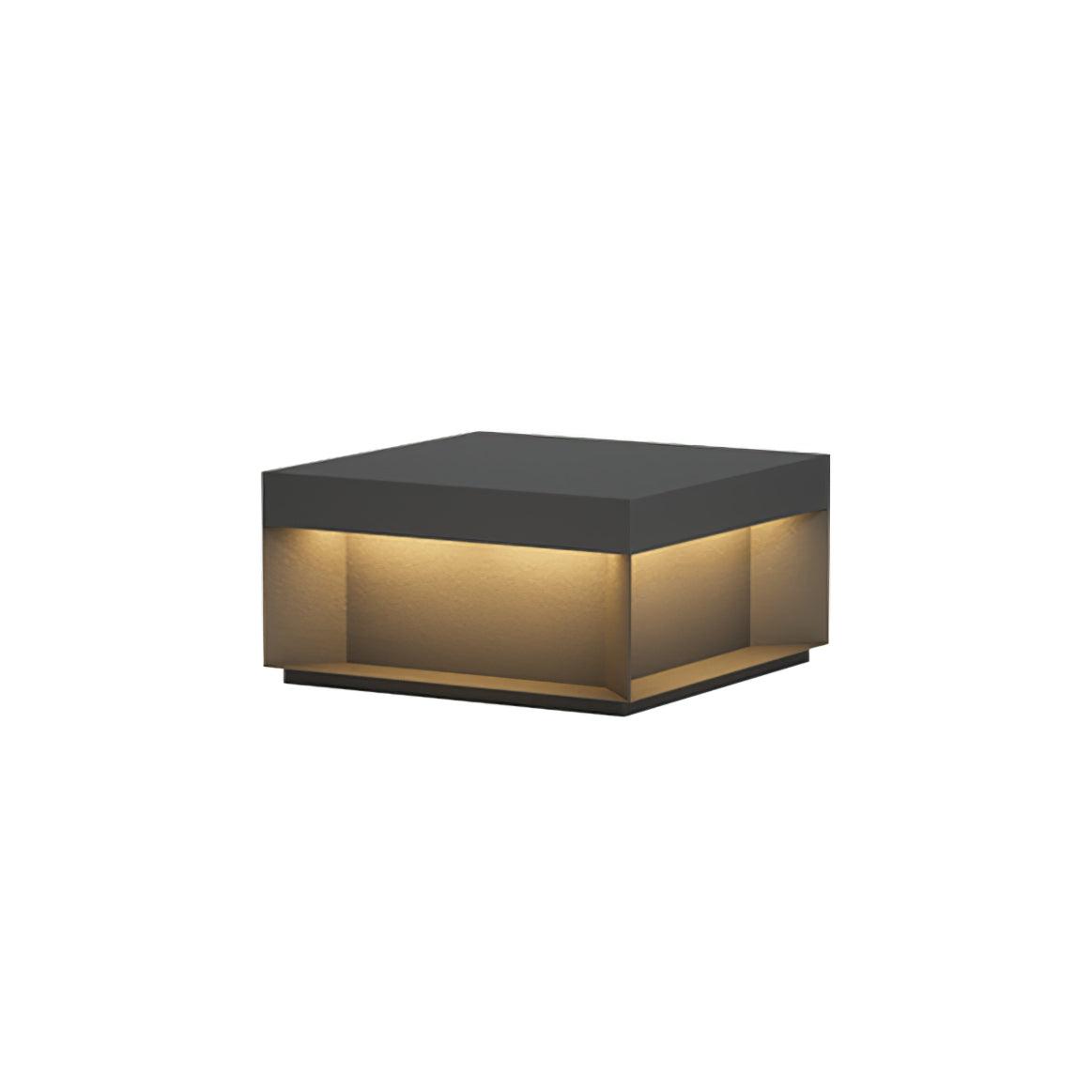 Buiten Tuinlamp Vierkant — Waterdicht IP65 Sokkel Verlichting Zwart Metaal & Matglas — 20×20×10 cm / 30×30×15 cm / 40×40×20 cm / 50×50×35 cm — Solarpaneel of Netaansluiting — 3000K/4000K/6000K — Oprit, Terras, Pad & Hek | Sansoti
