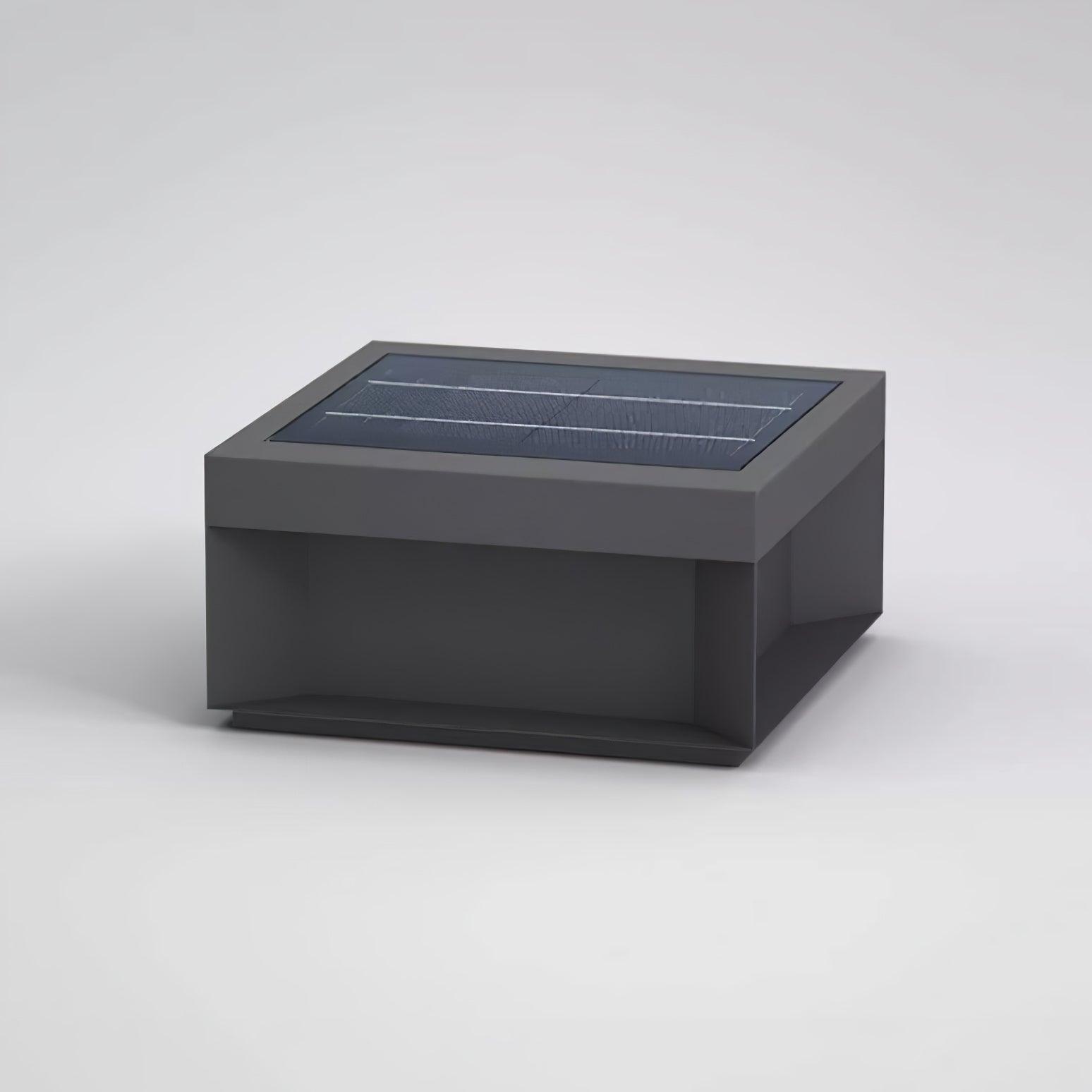 Buiten Tuinlamp Vierkant — Waterdicht IP65 Sokkel Verlichting Zwart Metaal & Matglas — 20×20×10 cm / 30×30×15 cm / 40×40×20 cm / 50×50×35 cm — Solarpaneel of Netaansluiting — 3000K/4000K/6000K — Oprit, Terras, Pad & Hek | Sansoti