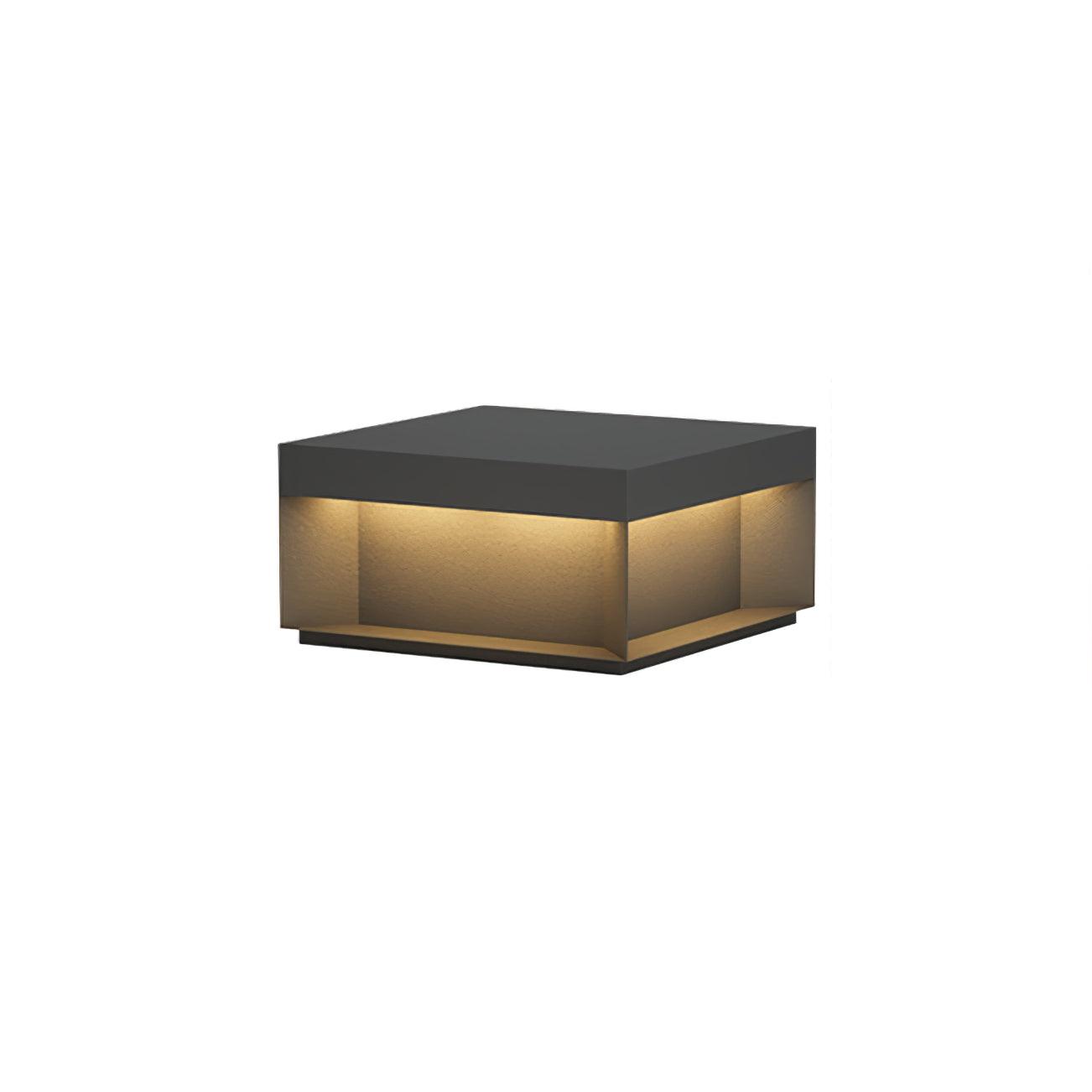 Buiten Tuinlamp Vierkant — Waterdicht IP65 Sokkel Verlichting Zwart Metaal & Matglas — 20×20×10 cm / 30×30×15 cm / 40×40×20 cm / 50×50×35 cm — Solarpaneel of Netaansluiting — 3000K/4000K/6000K — Oprit, Terras, Pad & Hek | Sansoti