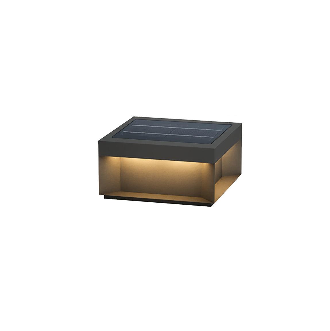 Buiten Tuinlamp Vierkant — Waterdicht IP65 Sokkel Verlichting Zwart Metaal & Matglas — 20×20×10 cm / 30×30×15 cm / 40×40×20 cm / 50×50×35 cm — Solarpaneel of Netaansluiting — 3000K/4000K/6000K — Oprit, Terras, Pad & Hek | Sansoti