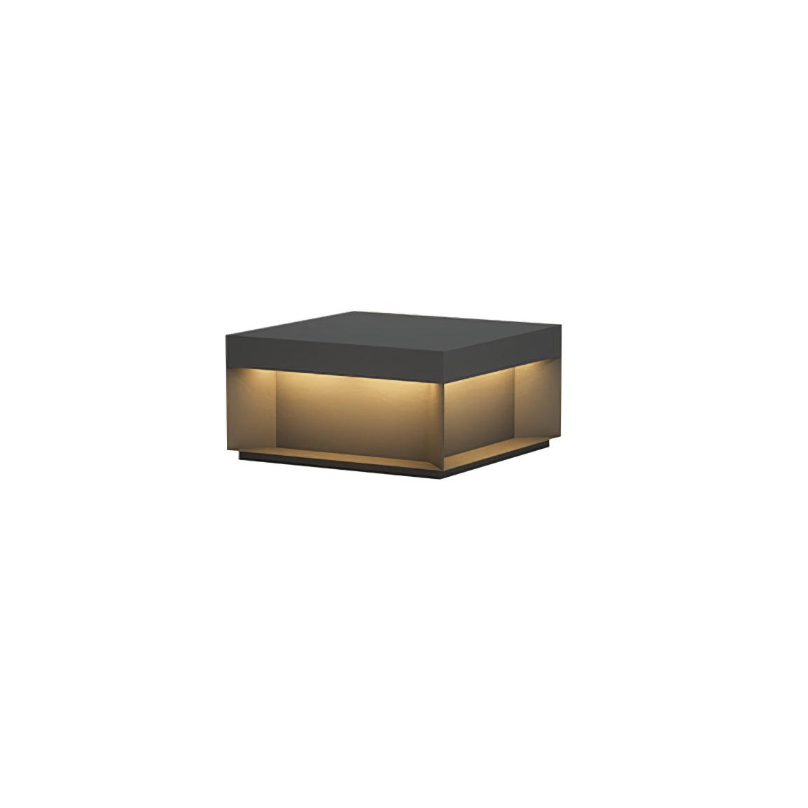 Buiten Tuinlamp Vierkant — Waterdicht IP65 Sokkel Verlichting Zwart Metaal & Matglas — 20×20×10 cm / 30×30×15 cm / 40×40×20 cm / 50×50×35 cm — Solarpaneel of Netaansluiting — 3000K/4000K/6000K — Oprit, Terras, Pad & Hek | Sansoti