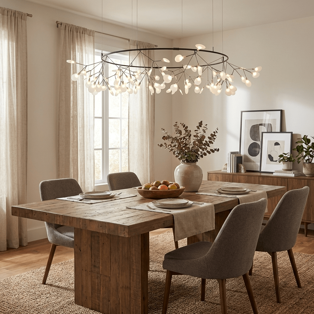 LED Kroonluchter Zwart met Acryl Lichtpunten – 30 tot 135 Lampjes voor Eetkamer en Hal | Sansoti