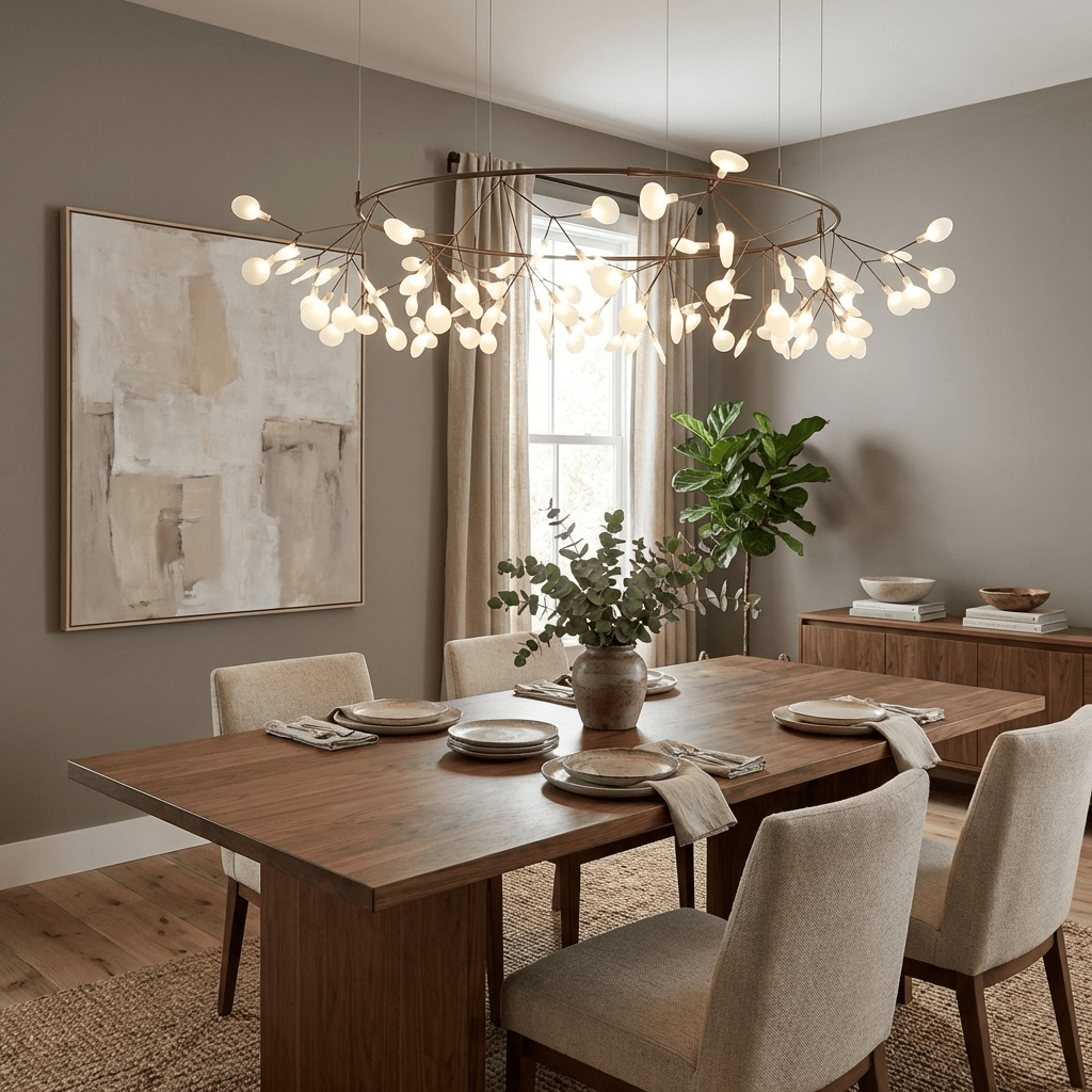 LED Kroonluchter Zwart met Acryl Lichtpunten – 30 tot 135 Lampjes voor Eetkamer en Hal | Sansoti