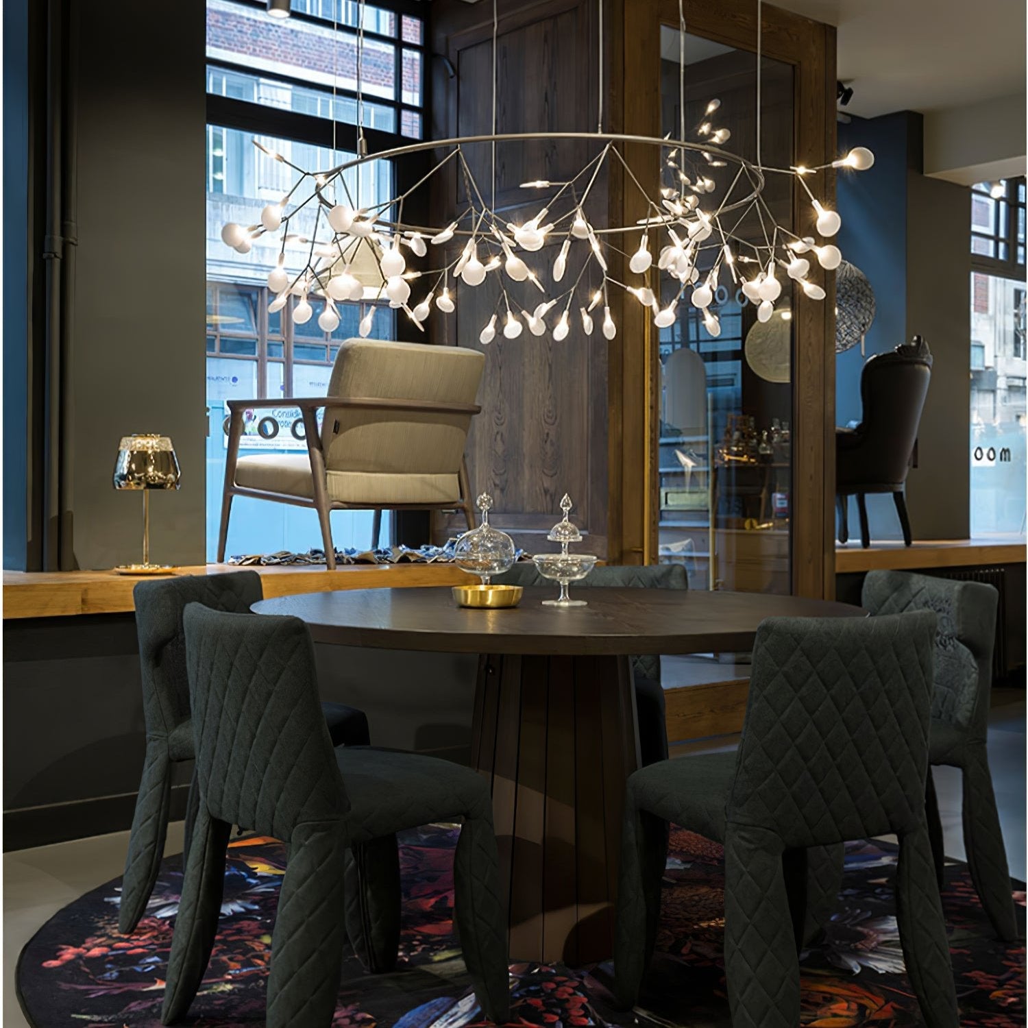 LED Kroonluchter Zwart met Acryl Lichtpunten – 30 tot 135 Lampjes voor Eetkamer en Hal | Sansoti