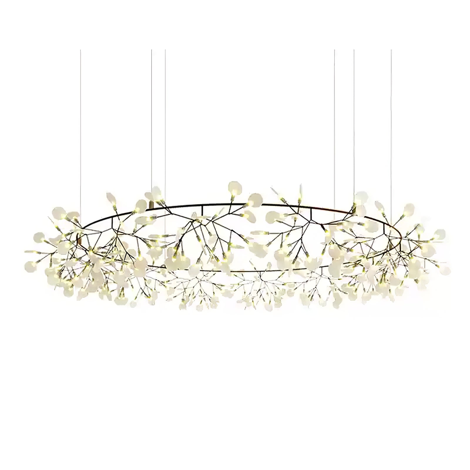 LED Kroonluchter Zwart met Acryl Lichtpunten – 30 tot 135 Lampjes voor Eetkamer en Hal | Sansoti