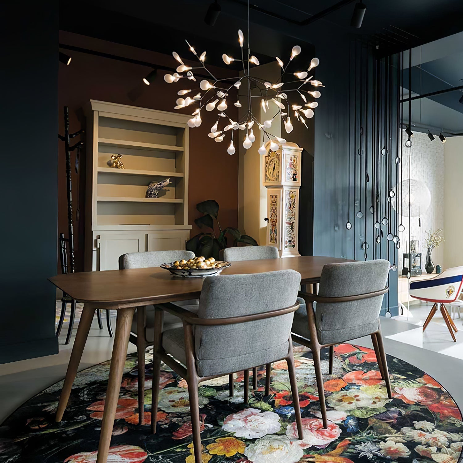 LED Kroonluchter Zwart met Acryl Lichtpunten – 30 tot 135 Lampjes voor Eetkamer en Hal | Sansoti