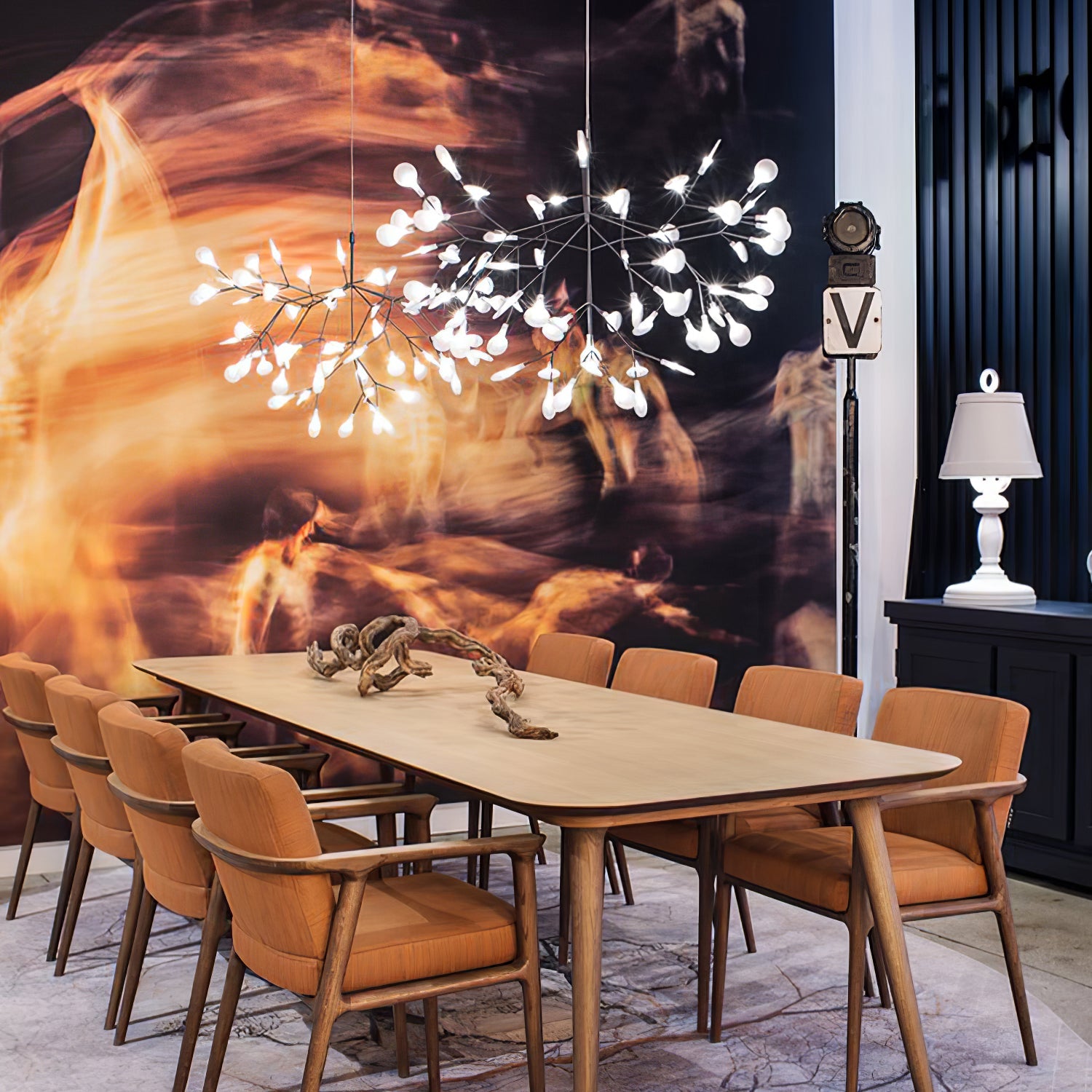 LED Kroonluchter Zwart met Acryl Lichtpunten – 30 tot 135 Lampjes voor Eetkamer en Hal | Sansoti